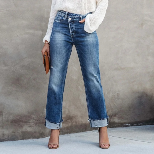 Melanie - Trendy High-waist Denim Broek