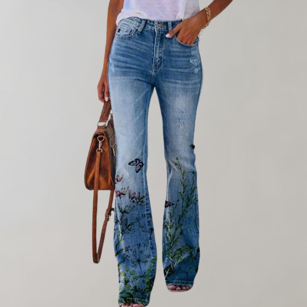 Frida - Super mooie wijd uitlopende broek met knoopsluiting